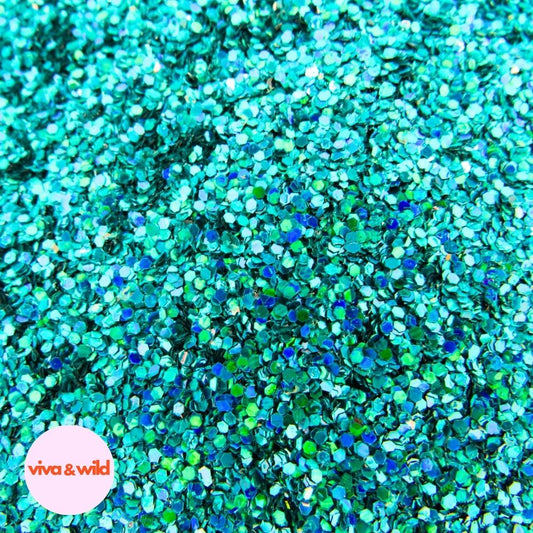 Teal Me About It - Turquoise Holographic Chunky Festival Glitter