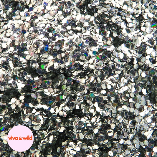 Mirror Magic - Holographic Silver Chunky Festival Glitter