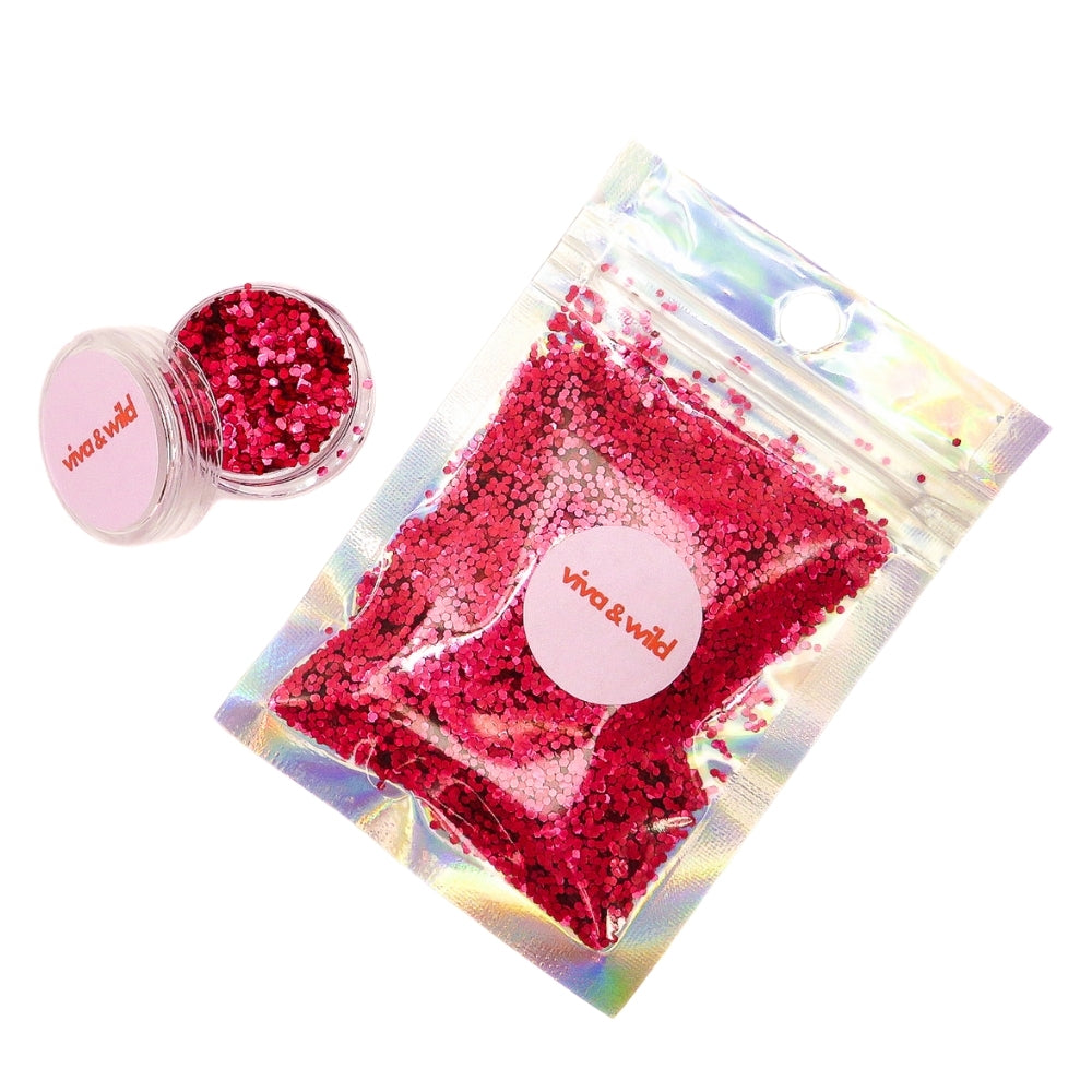 Kiss My Sass - Blush Red Chunky Festival Glitter