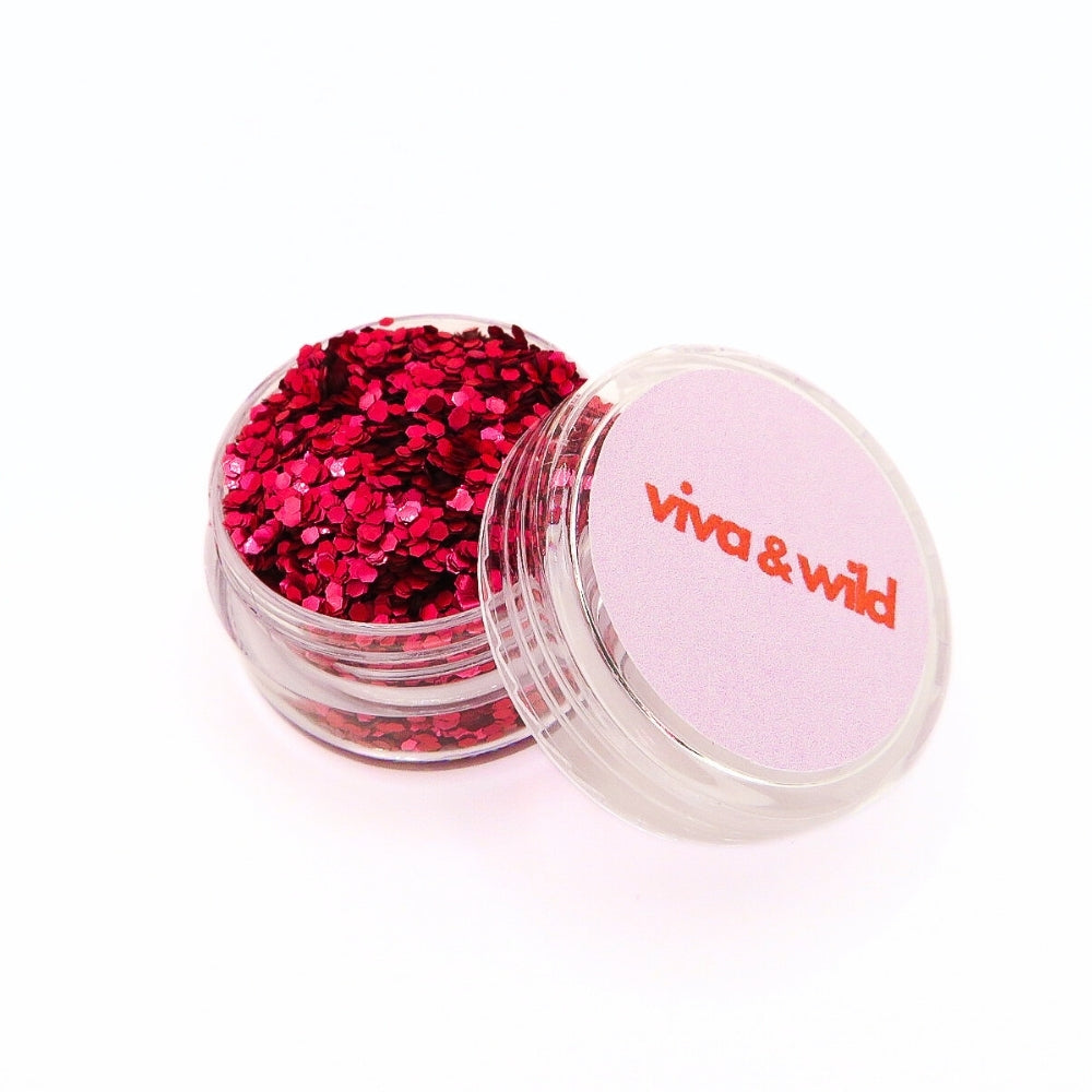 Kiss My Sass - Blush Red Chunky Festival Glitter