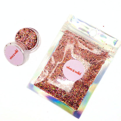 Billionaire Blush - Rose Gold Holographic Chunky Festival Glitter